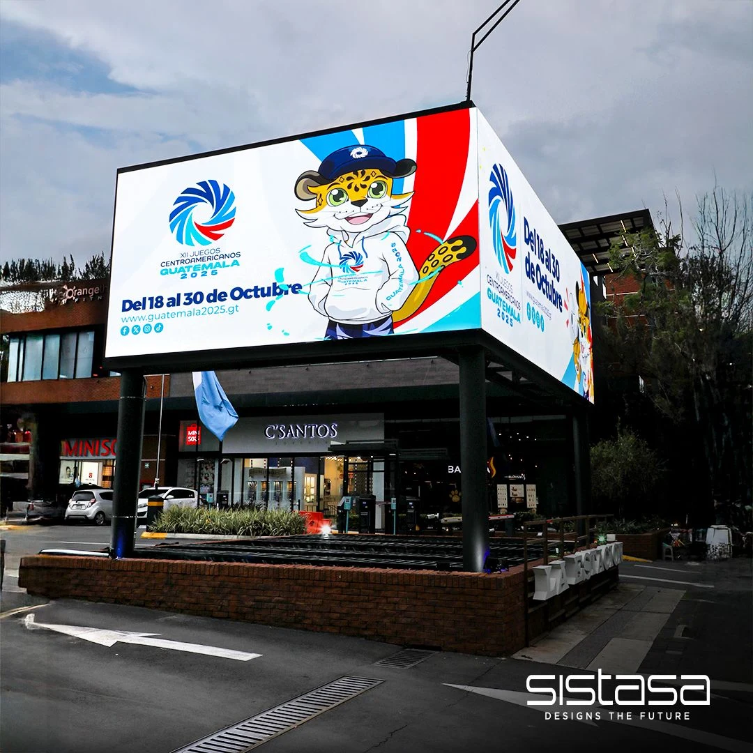 Comunicación visual de gran formato en un entorno comercial.