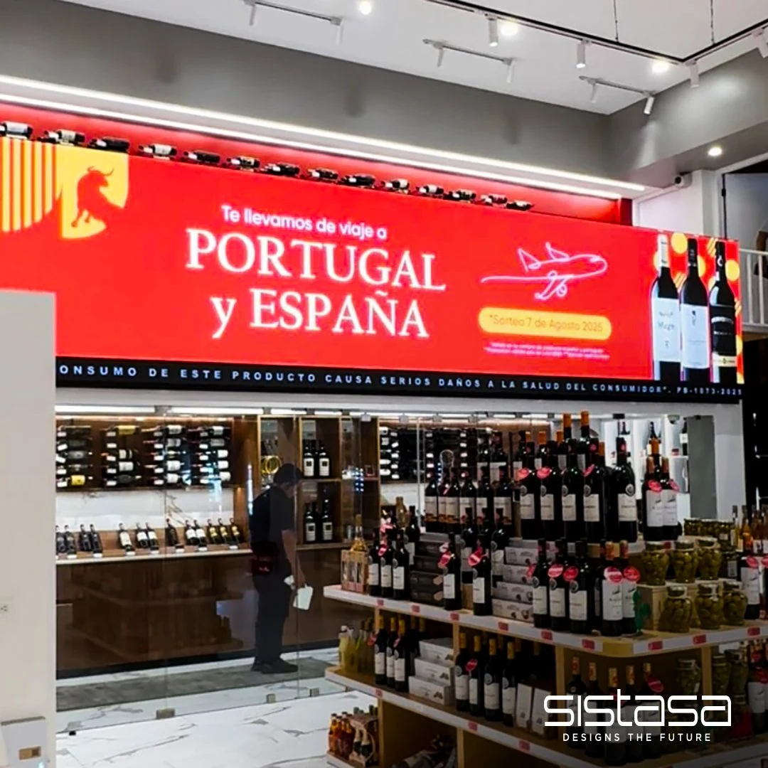 Pantalla LED para comunicación comercial en el punto de venta.